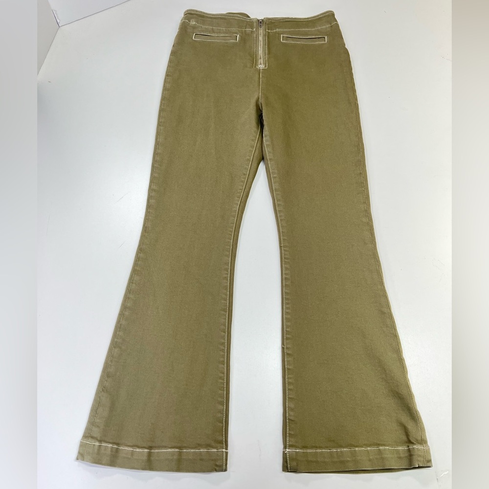 Current/Elliot Y2K Army Flare Pants Size 4 US 27” Waist Green Cargo Style New - Picture 10 of 11